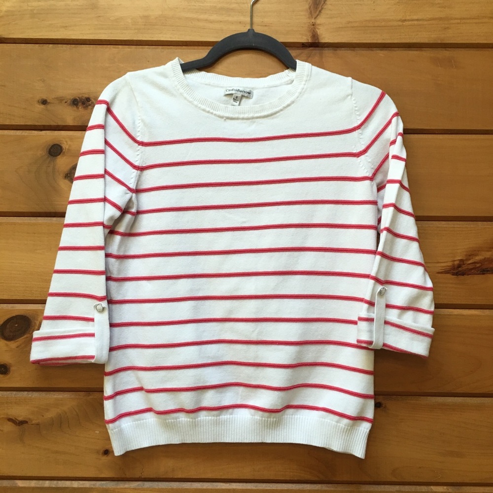 White with red stripes Croft & Barrow Sweater